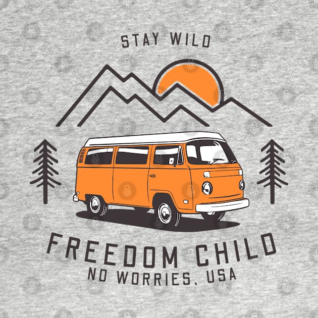 Vintage Retro Stay Wild Freedom Child Boho Peace Hippie Gift by BackintheDayShirts